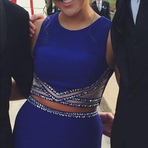 Blue 2 piece prom dress